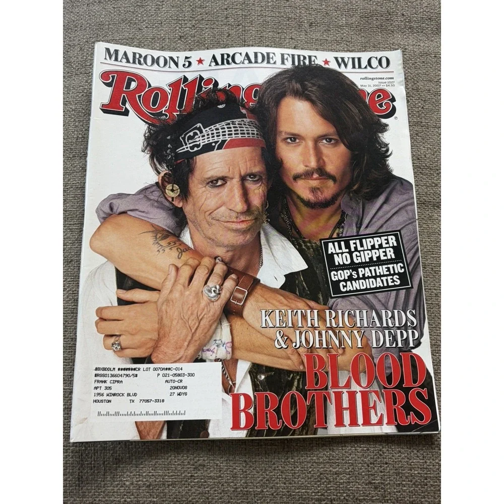 Lot of 2! Y2k Vintage KEITH RICHARDS & JOHNNY DEPP Rolling Stone Magazine Music